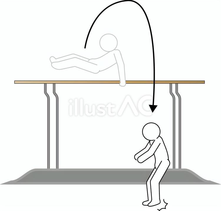 平行棒着地　 平行棒,スイング,着地のイラスト素材