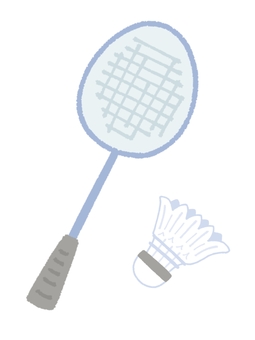 バドミントンのラケットとシャトル バドミントン,ラケット,網,シャトル,羽根,打つ,スポーツ,球技,競技,部活のイラスト素材