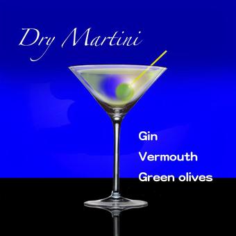 Illustration, cocktail, dry martini, cocktail glass, 