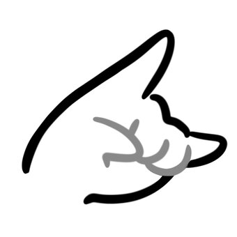 きつねの指　ハンドサイン　モノクロ 指,手,キツネのイラスト素材