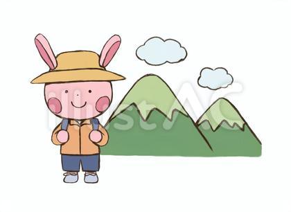 山とウサギ