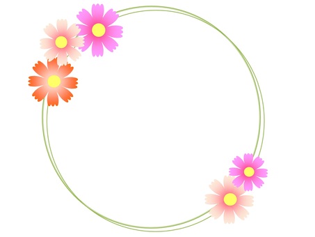 Cosmos round decorative frame, , JPG and PNG