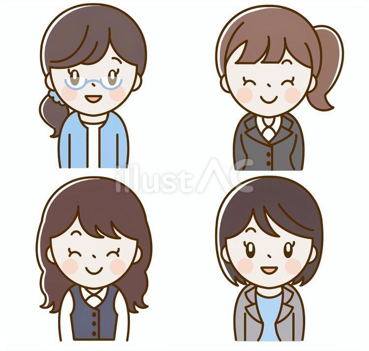 働く女性社員セットイラスト - No: 26947861｜無料イラスト・フリー素材なら「イラストAC」