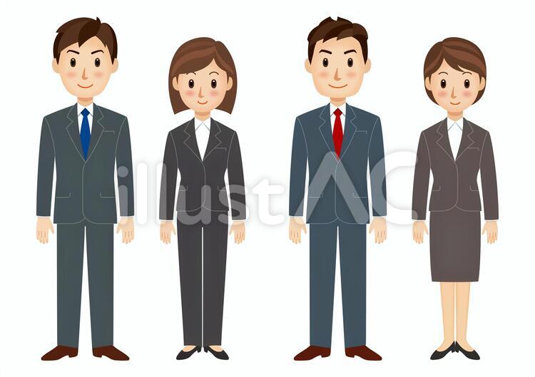 会社員男性女性01 会社員,ビジネスマン,サラリーマンのイラスト素材