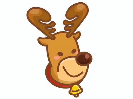 トナカイ トナカイ,鹿,ツノ,鈴,首輪,クリスマス,シンプル,かわいい,イラスト,１つのイラスト素材