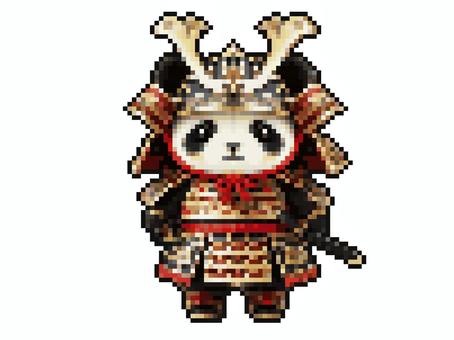 ドット絵パンダ武者 ドット絵,ピクセルアート,ドット,ちびキャラ,２頭身,ゲーム,レトロ,五月人形,パンダ,武者のイラスト素材