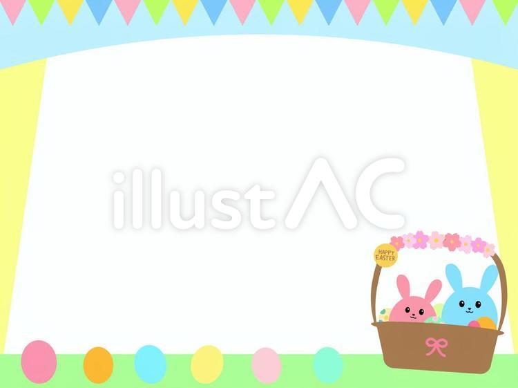 イースター　フレーム イースター,うさぎ,卵のイラスト素材