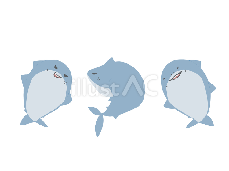 サメ サメ,三匹,三兄弟のイラスト素材