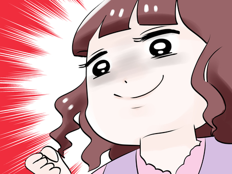 悪い笑顔で決意する女性 女性,笑顔,決意,ほくそ笑む,人物のイラスト素材