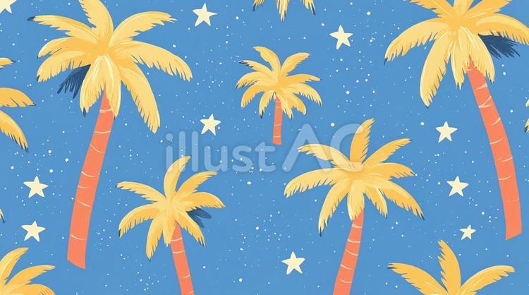 ヤシの木と星空の背景 ヤシの木と星空の背景 背景,南国,ヤシの木のイラスト素材