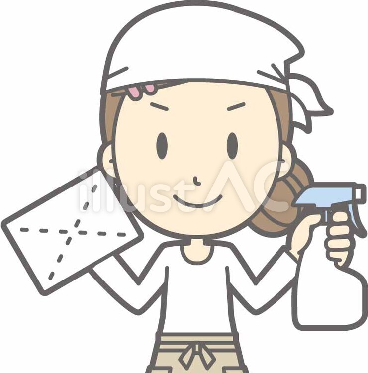 エプロン主婦c-雑巾-バスト シンプル,ワンポイント,かわいいのイラスト素材