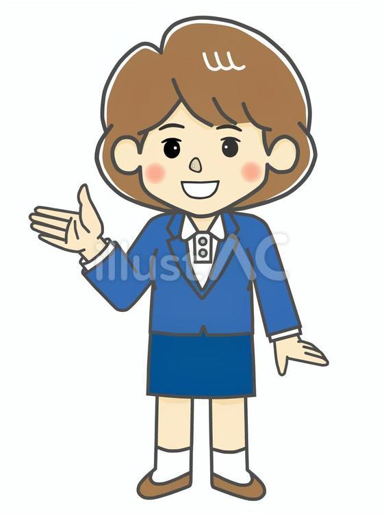こちらです！案内をする女性会社員 ビジネス,ビジネスウーマン,ビジネスパーソンのイラスト素材