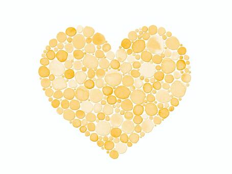 Polka Dot Heart A Yellow, heart, white day, father's day, JPG and PNG