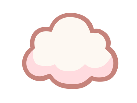 雲 雲,かわいい,ゆめかわいい,ピンク,シンプル,アイコン,素材,手描き,透過,もこもこのイラスト素材