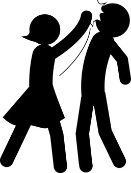 ビンタ恋人男女 ビンタ,恋人,男女,殴る,喧嘩,浮気,別れ,怒り,手,人物のイラスト素材