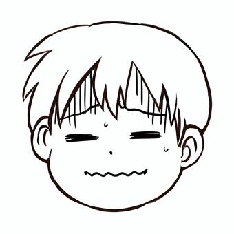 まずいの顔 男の子,表情,まずい,食事,がっかり,汗,ショック,おいしくないのイラスト素材