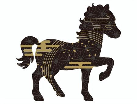 午 午 馬,動物,競馬,牧場,たてがみ,しっぽ,名馬,騎馬,かわいい,家畜のイラスト素材