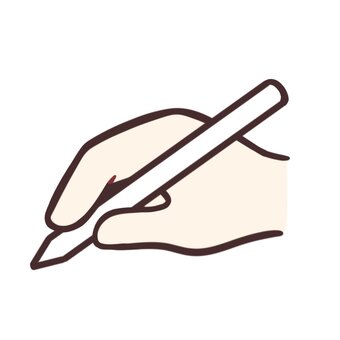 白いペンを持つ手のイラスト 持つ,ペン,書く,勉強,お絵描き,チェック,ポイント,重要,まとめ,イラストのイラスト素材
