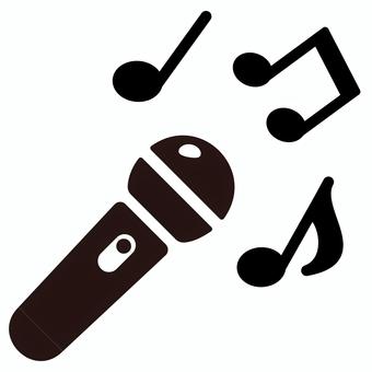 マイクと音符のカラオケアイコン マイクと音符のカラオケアイコン カラオケ,アイコン,マイク,のど自慢,音楽,シンプル,白黒,黒,シルエット,手書きのイラスト素材