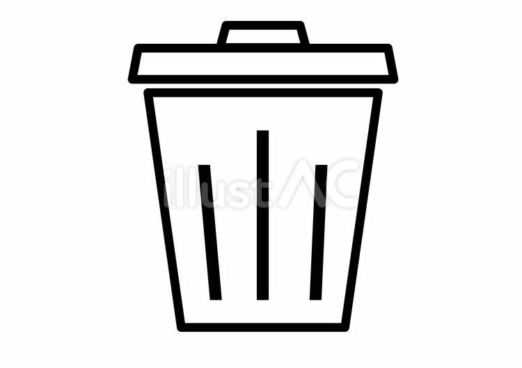 ゴミ箱　線画　アイコン ゴミ箱,アイコン,バケツのイラスト素材