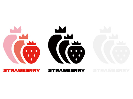 Illustration, strawberry, logo, simple, 