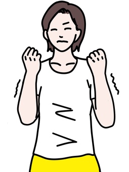 腕の漸進的筋弛緩法 女性,漸進的筋弛緩法,グー,緊張,腕,震える,力,拳,リラックス法,ストレス解消のイラスト素材