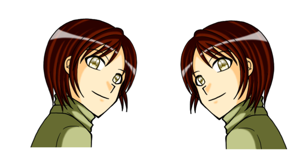 ハイネックの少年 少年,ハイネック,栗色,手描き,アイコン,左右対称,イラストのイラスト素材