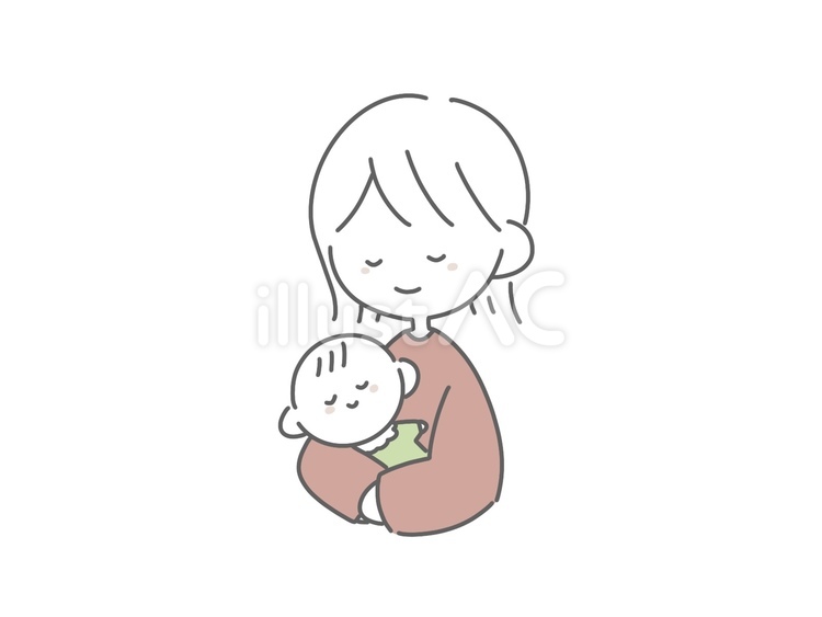 赤ちゃんを抱く母親 親子,赤ちゃん,赤ん坊のイラスト素材