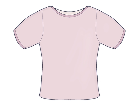女性用半袖インナー．Tシャツ 女性用,レディース,肌着,インナー,下着,衣類,半袖,シンプル,ピンク,tシャツのイラスト素材