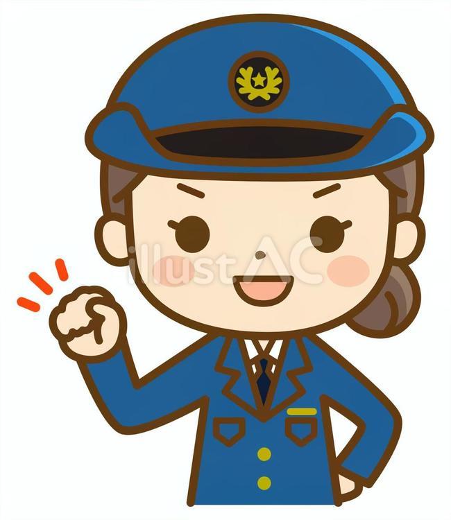 やる気を出す女性警察官 警察官,警察,警官のイラスト素材