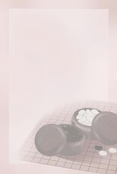 故人の趣味の喪中はがき囲碁2 喪中はがき,年賀状,背景,挨拶,テンプレート,趣味,葉書,素材,フレーム,白背景のイラスト素材