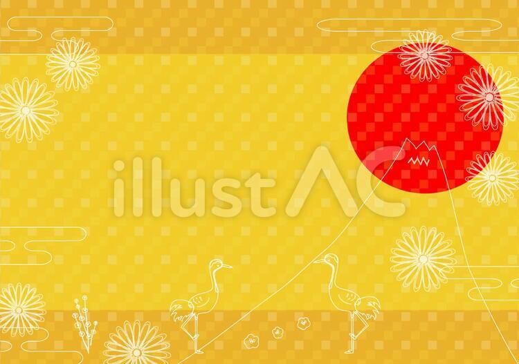 和風の背景２１ 初日の出,和風,和柄のイラスト素材