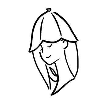 線画のサウナハットをかぶるシンプル人 サウナハット,サウナ,女性,美人,若い,綺麗,かわいい,おしゃれ,線画,塗り絵のイラスト素材
