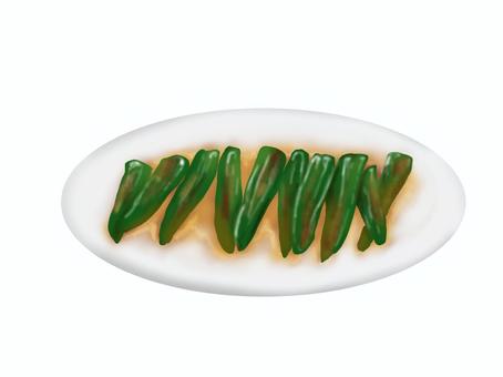 Illustration, pimenta verde, vegetais do verão, fervido, 