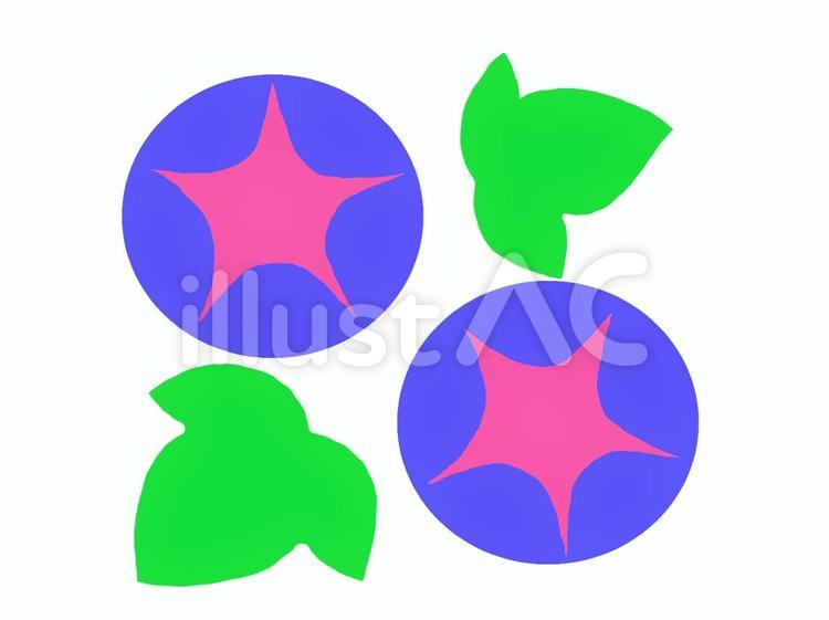 あさがお　紫と赤 あさがお,夏,花のイラスト素材