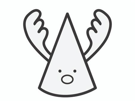 パーティーハット（トナカイ）03 パーティーハット,三角帽,クリスマス,イベント,トナカイ,パーティー,帽子,お祝い,アイコン,マークのイラスト素材