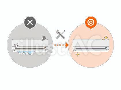 水漏れしたエアコンと修理したエアコン