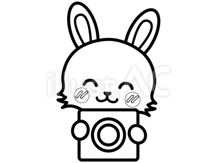 マルのプラカードを持つ、うさぎ(白黒) うさぎ,マル,〇のイラスト素材