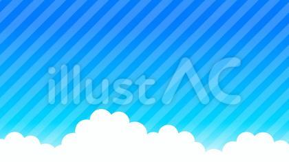 16:9背景 斜ストライプ青空と入道雲A