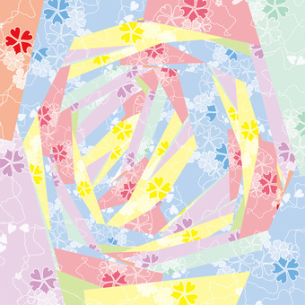 パッチワーク　　 パッチワーク,花柄,花びら,和柄,和風,カラフル,重なる,背景のイラスト素材