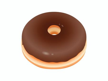 イーストドーナツ（チョコ） 洋菓子,スイーツ,ドーナツ,イーストドーナツ,おやつ,お菓子,甘い,食べ物,チョコレートのイラスト素材