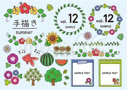手描き夏セット フチあり