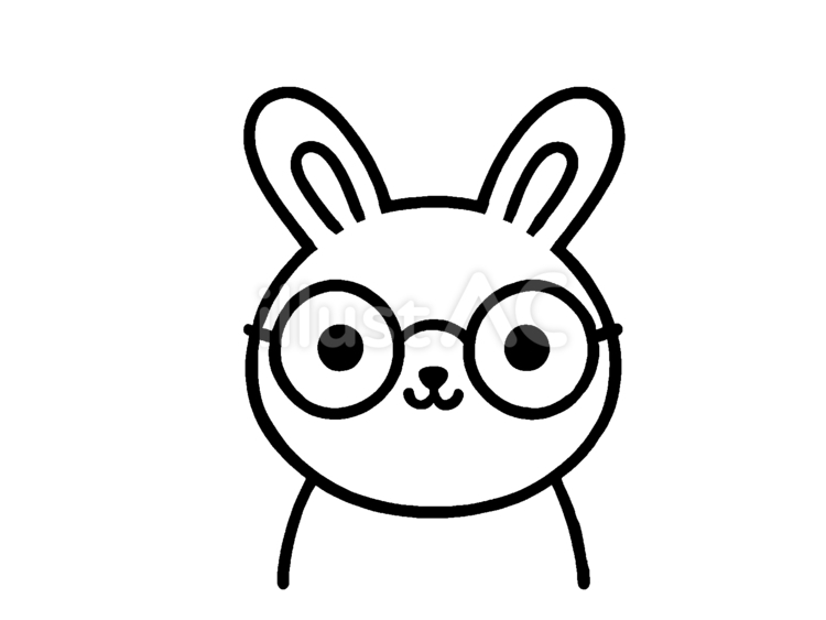 眼鏡をかけたウサギ ウサギ,動物,眼鏡のイラスト素材