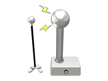 バンデグラフ　放電中 バンデグラフ,ヴァンデグラフ,放電,静電気,実験,静電発電機,物理,科学,静電高圧発生装置,高電圧のイラスト素材