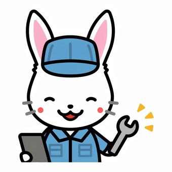 Rabbit Worker and Spanner, rabbit, rabbit, rabbit, JPG, PNG and AI