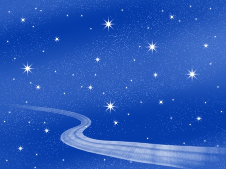 夜空に続く道 背景,壁紙,空,夜空,星,道のイラスト素材