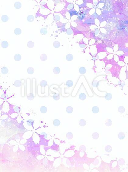 和風ドットフ桜フレーム/紫