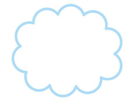 もこもこ吹き出しフレーム 水色 もこもこ吹き出しフレーム 水色 吹き出し,ふきだし,フレーム,枠,もくもく,もこもこ,雲,タイトル,セリフ,メッセージのイラスト素材