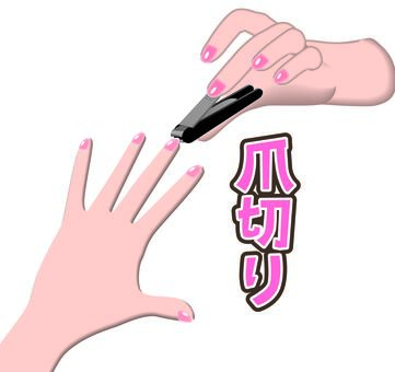 爪切り　　 爪切り,伸びる,切る,刃,道具,指,身だしなみ,手,文字のイラスト素材