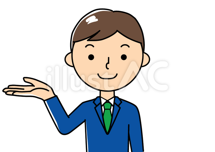 男性　案内 男性,案内,紹介のイラスト素材